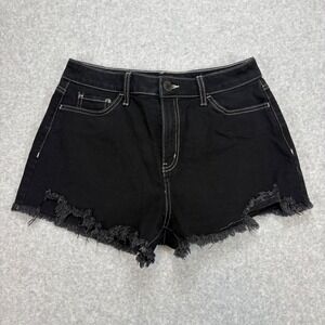 SO Super High Rise Cutoff Shorts Womens 9/29W Black Goth Grunge Frayed Hem